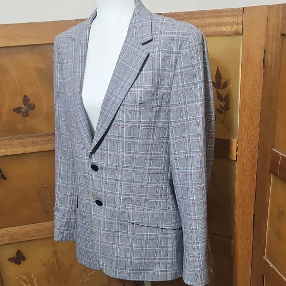 Moods of Norway Preppy Academia Blazer with Subtle Plaid Pattern